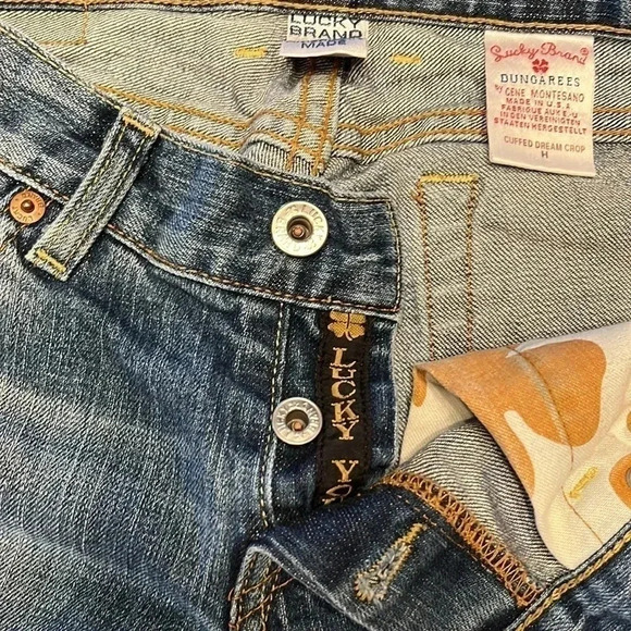 Lucky Brand Button Fly Distressed Denim Jeans Raw Hem Size 26 - Picture 7 of 9